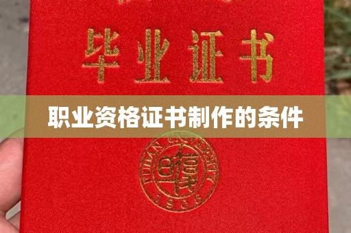 武义职业资格证书制作的条件