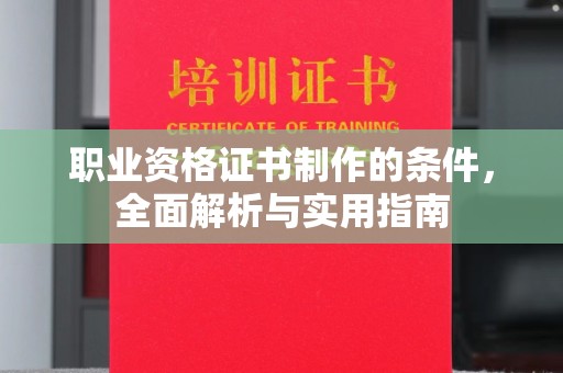武义职业资格证书制作的条件，全面解析与实用指南